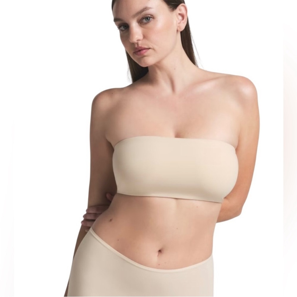 SKIMS 3X Nude Bandeau Bra sand cotton 0890 plus size stretch elastic comfortable